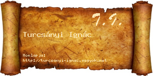 Turcsányi Ignác névjegykártya